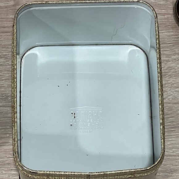 Vintage Tin Canisters Chein Co Brown Retro Kitchen TEA & COFFEE CANISTERS - Picture 9 of 9